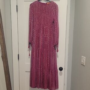 Oliphant Fuchsia Long Sleeve Dress M